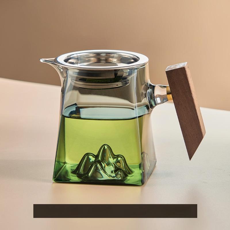 Tea Cup 350ml Pyrex Tea Set Accessories Chinese Kung Fu Cup With Handle Fair Cup Handmade Teapot Filter Tea Set