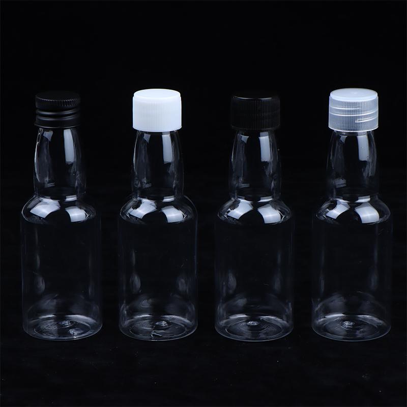 Mini Plastic Drink Bottles 10Pcs 50ML Leakproof Portable Liquor Juice Containers for Daily Use Travel Picnic