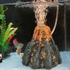 Hand-Painted Coral Stone Volcano Aquarium Ornament
