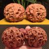 1 Pair Walnut Solid Wood Hand Massage Balls Portable Stress Relief Exercise Tool for Home Decor Ornament