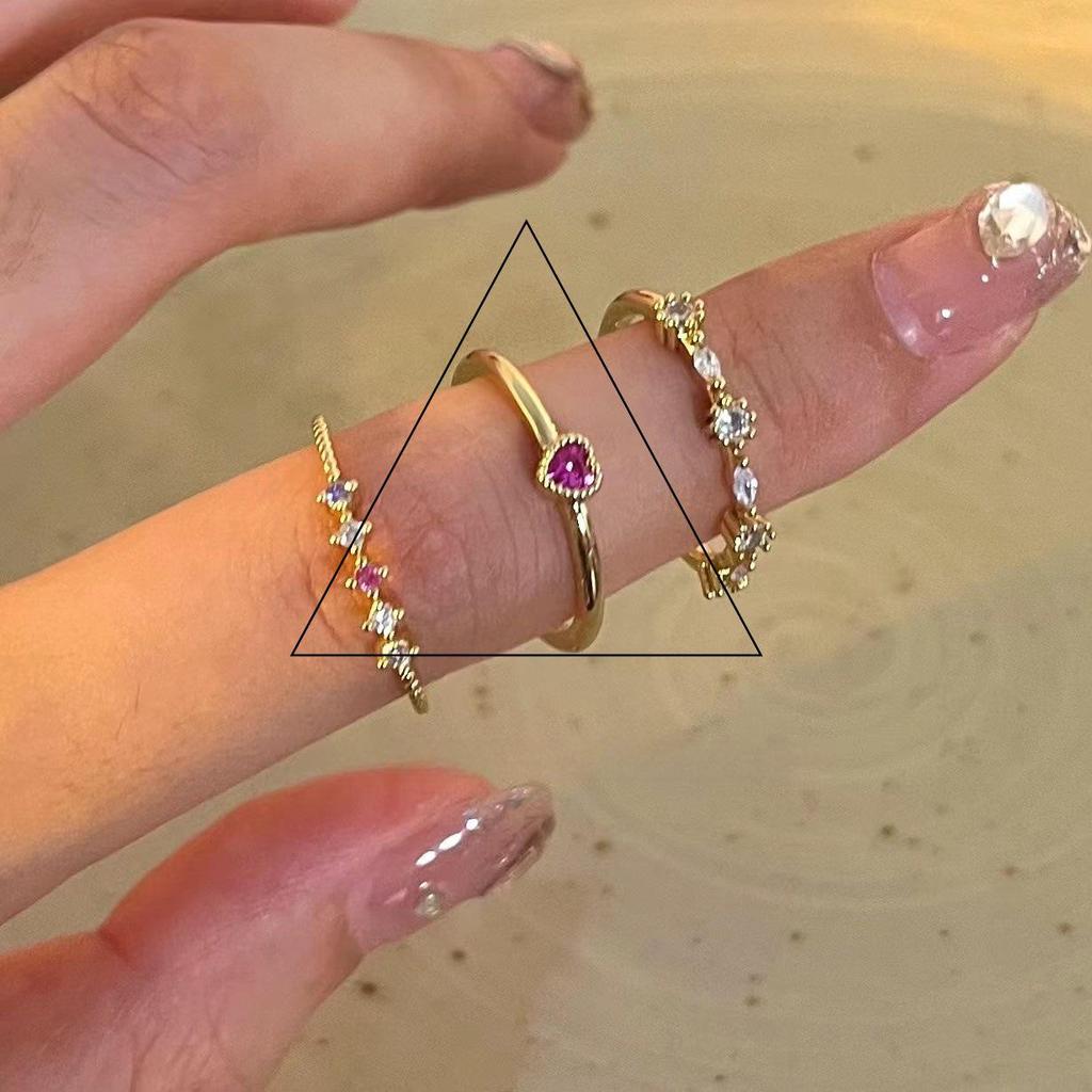 925 Sterlingsilber Unregelmäßiger Edelstein Damen Luxus Zeigefingerring - Nicht Verblassend, Verstellbar, Leichtes Nischendesign.