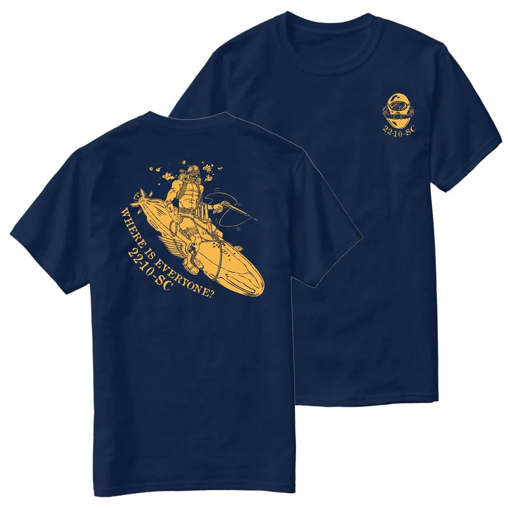 US Naval Divers 2210SC Scuba Diver TShirt 100 Cotton ONeck Summer Short Sleeve Casual Mens Tshirt Size S3XL