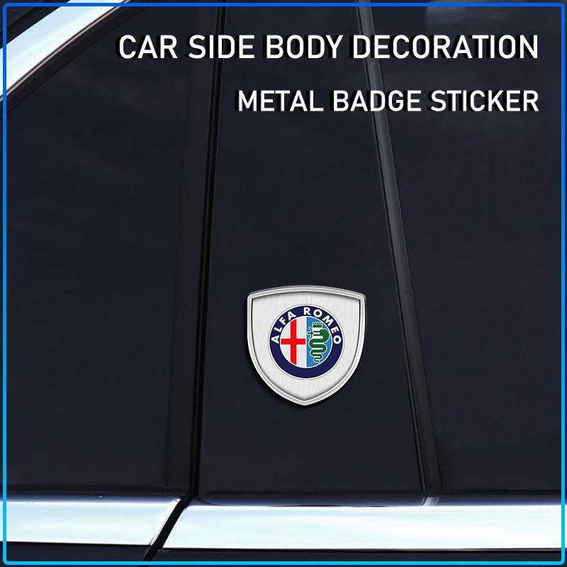 1Pcs 3D Metal Auto Door Shield Emblem Car Body Badge Sticker Styling For Alfa Romeo 147 159 Giulietta Giulia Mito Spider Alpha Nheadrest