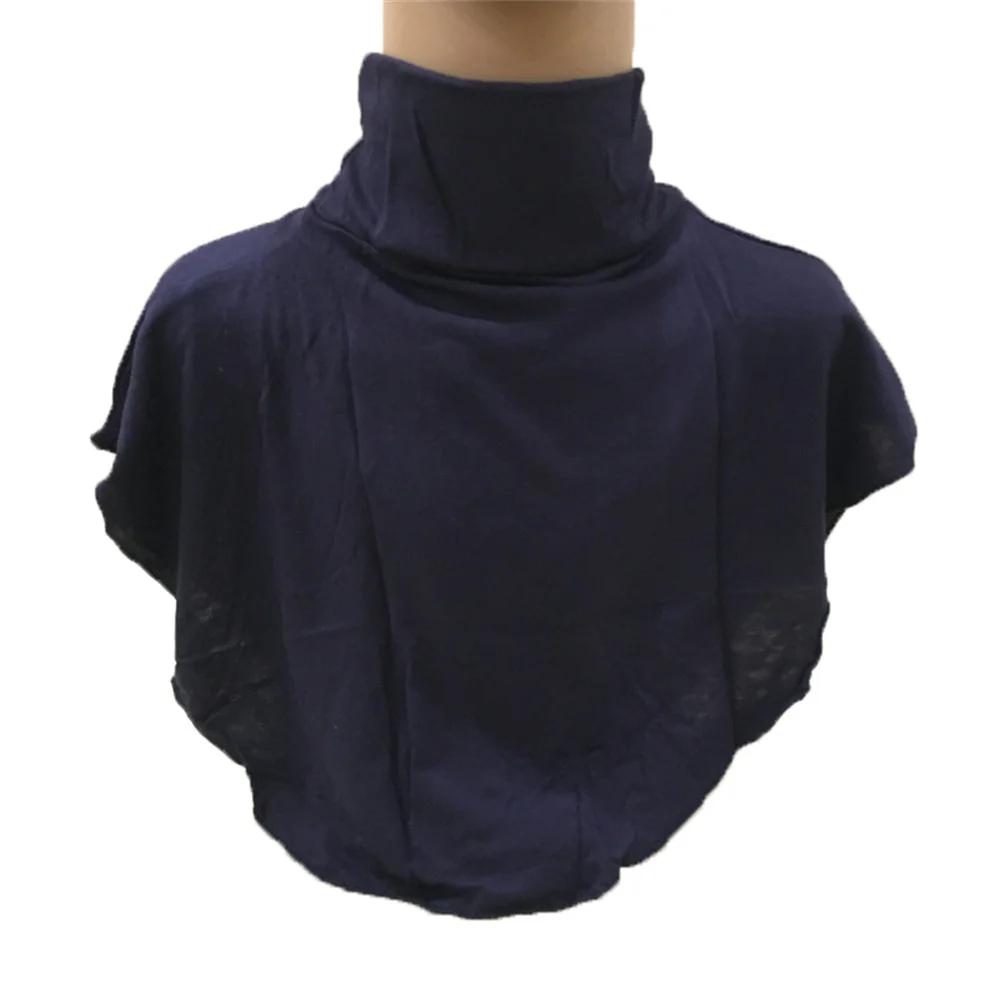 New Womens Muslim Modal Fake False Collar Islamic Hijab Extensions Turtleneck High Neck Cover Warmer Bright Solid Color Half Top