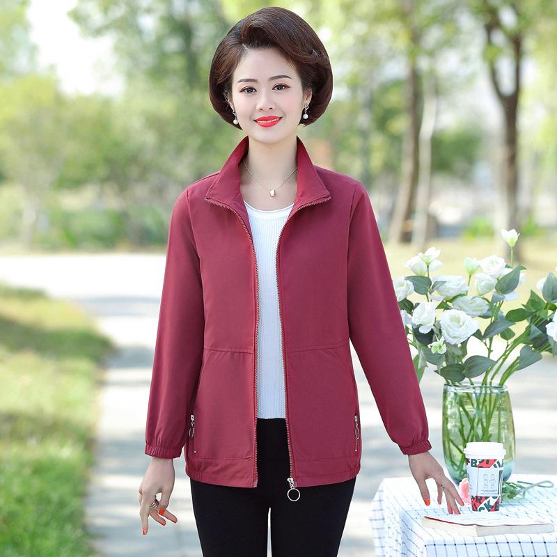 

Весенние и осенние куртки, новинка 2024 года, женская одежда среднего возраста, короткие куртки с лацканами, кардиганы с длинными рукавами, топы XL красный