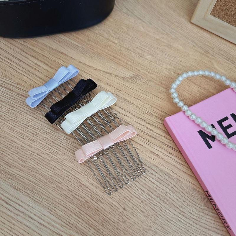 4Pcs Bow Hair Claws Combs Hairpins Set Non-slip No Scratch DIY Jewelry Making Supplies for Women Party Hair Styling
