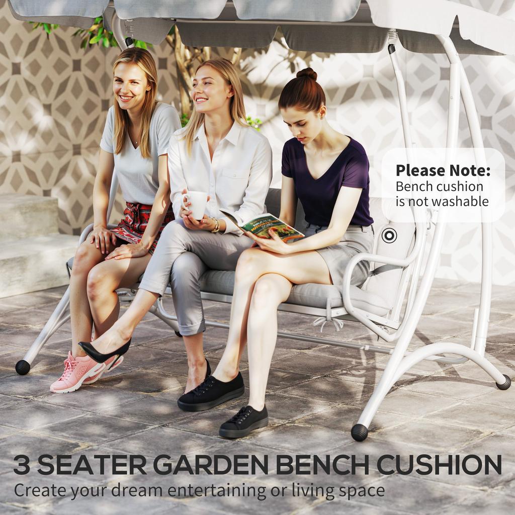 Three-Seater Bench Cushion - Light Grey