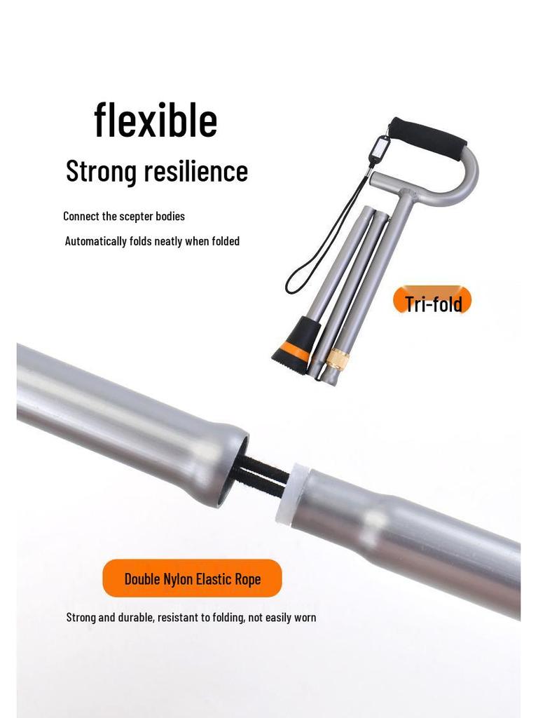 Adjustable Foldable Aluminum Cane with Anti-slip Design for Seniors and Disabled