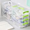 Cosmetic Storage Case 4 Layers Storage Box Plastic Transparent Stacking Container Doll Storage