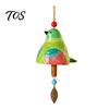 Outdoor Courtyard Accessories Bird Wind Chime with Bell, Hand-Painted Resin Hanging Decoration Bell Decor for Garden Patio Porch, Yard Art Window