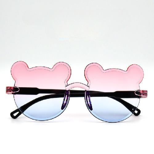 1Pc Outdoor Travel Skiing Sunglasses Cartoon Bear Sunglassess for Boy Girl Children Rimless Casual Sunglasses UV400 Fashionable