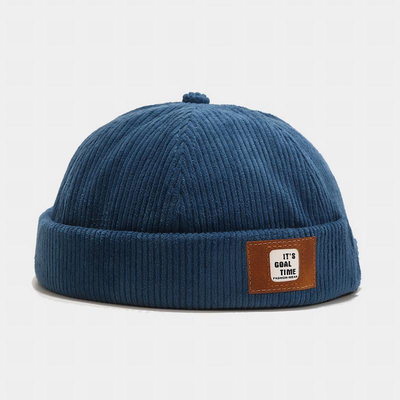 GEMVIE Unisex Corduroy Brimless Hat Adjustable Solid Color Hip Hop Hats for Men Women Dome Hats
