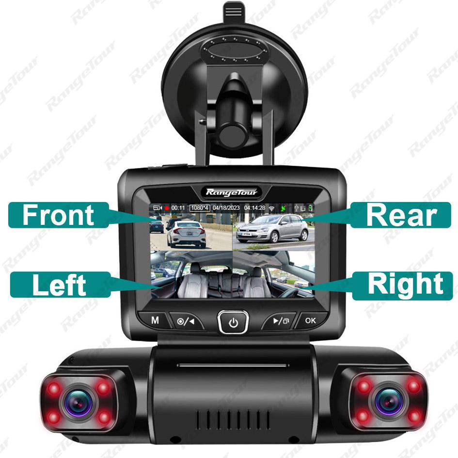 4 Channel 1080P Car DVR WiFi GPS 4 Lens 170 Degree with Rear Camera Dash Cam Dual 8 Infrared Light Night Vision Car Camera
