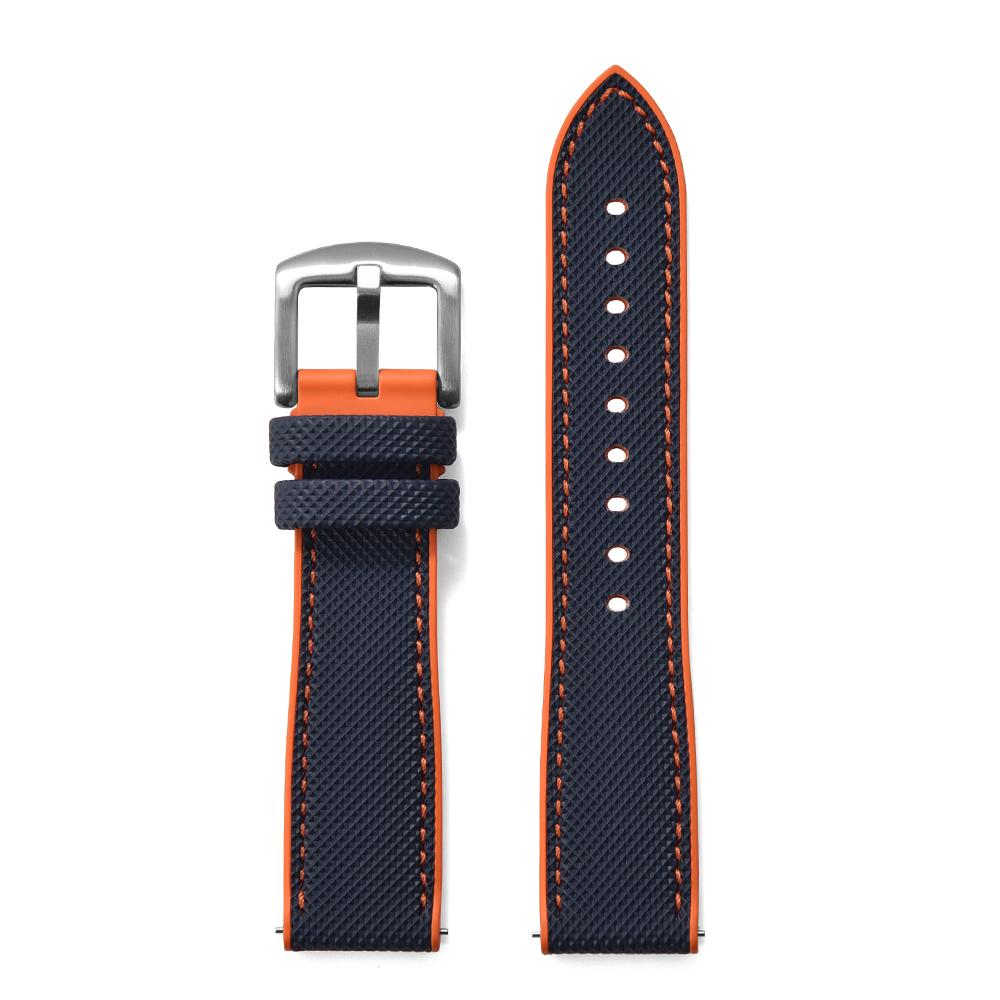STAPELP Hybrid FKM Sailcloth Nylon Watch Strap 18mm 20mm 22mm 24mm Fluoro Rubber Leather Watchband For Each Brand Diving Watches