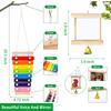 Chewing Foraging Toys Chicken Toys Set Parrot Playing Training Toys with Wooden Swing Fruit Vegetable Hanging Feeder Bell Toys