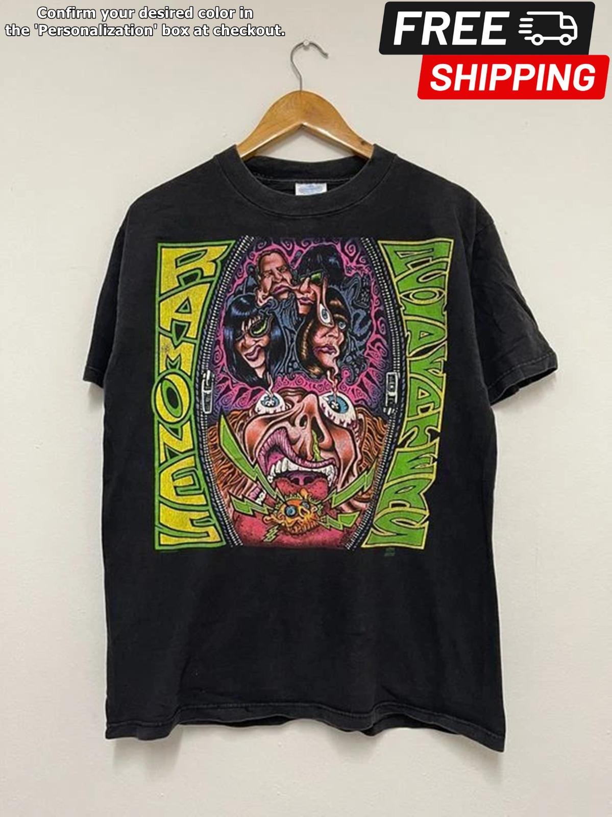 Vintage 90 s The Ramones Acid Eaters 1994 Punk Music Band T-shirt KH11077 L