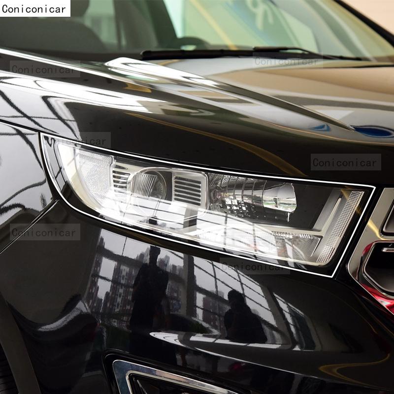 For FORD EDGE 2015- 2018 2017 Car Headlight Protective Cover Film Front Light Transparent TPU Headlamp Accessories