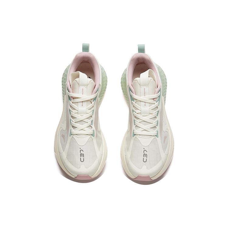 New Anta C37+ Breathable Low-Top Running Shoes Women's White Gray Green 922235537-1