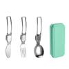 1/3PC Mini Portable Outdoor Spoon Fork Tableware Camping Stainless Steel Cutlery Set for Hiking Outdoor Camping Cooking Supplies