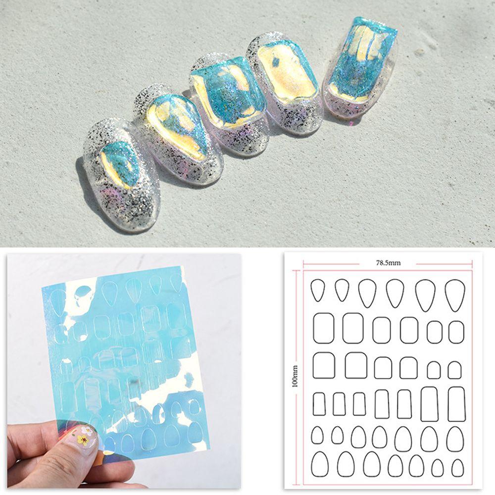 Film Self-Adhesive Nail Ice Cube Sticker Aurora Nail Foils 3D Cellophane Paper Laser Nails Film