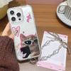 Armbandkette Handyhülle Für iPhone 17 16 15 13 14 für 17Air 17 12 14 16 Pro 17 14 16 Pro Max Funkelnder Diamant Niedliches Muster Hartschale Mit Trageband