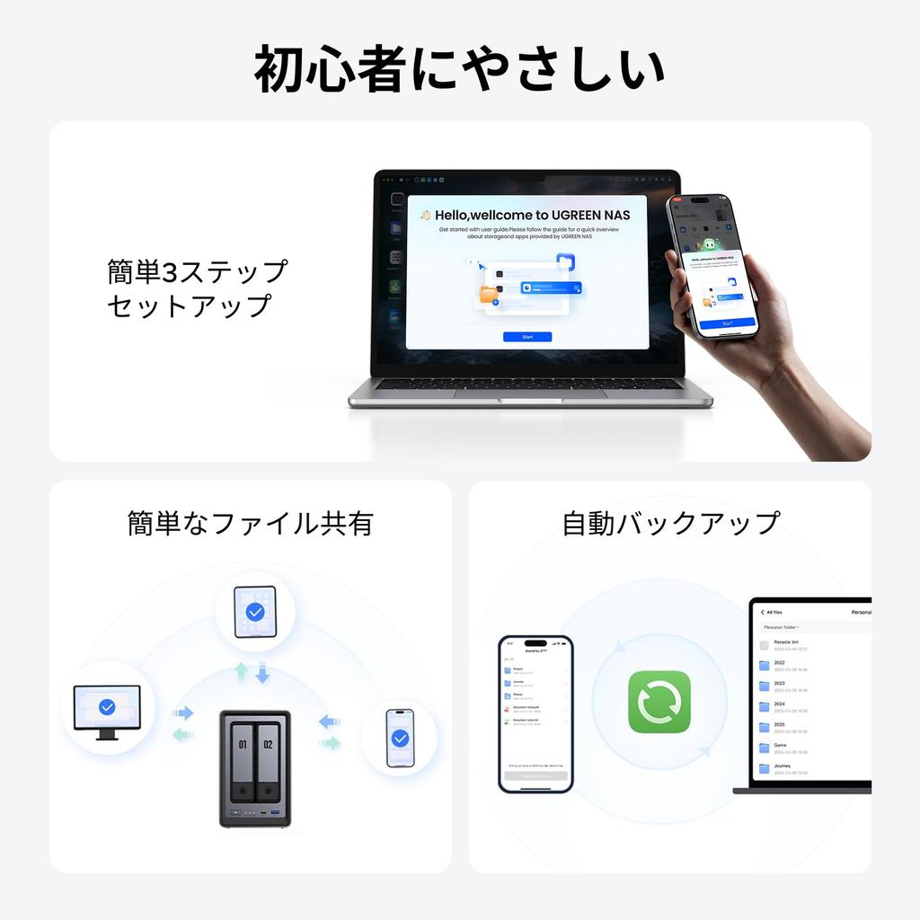 UGREEN NASync DXP2800 Stolní NAS sada s Intel N100 8GB DDR5 2x NVMe 4K a síťovým úložištěm Ne 2-šachtová Čtyřjádrový CPU, RAM, 2,5GbE, M.2