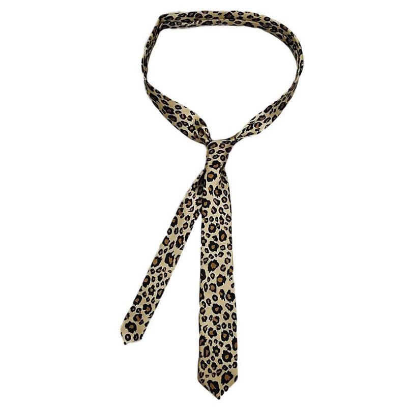 Women'S Retro Leopard Print Tie  Tie And Belt Dual Purpose Decoration