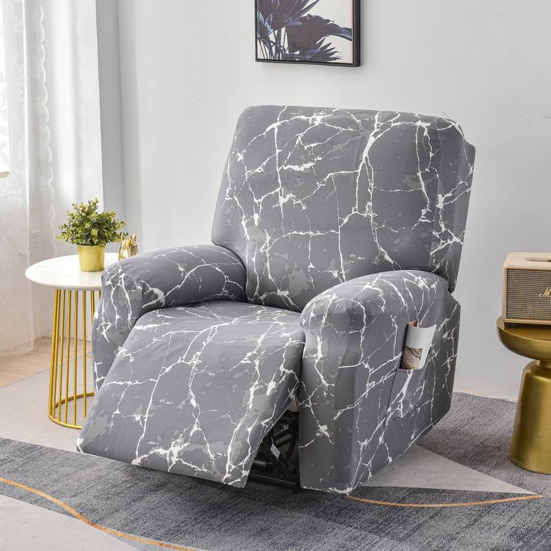 Stretch Recliner Chair Cover 4-Pieces Soft Recliner Chair Slipcover 1-Seater Sofa Couch Protector Home Decor Washable