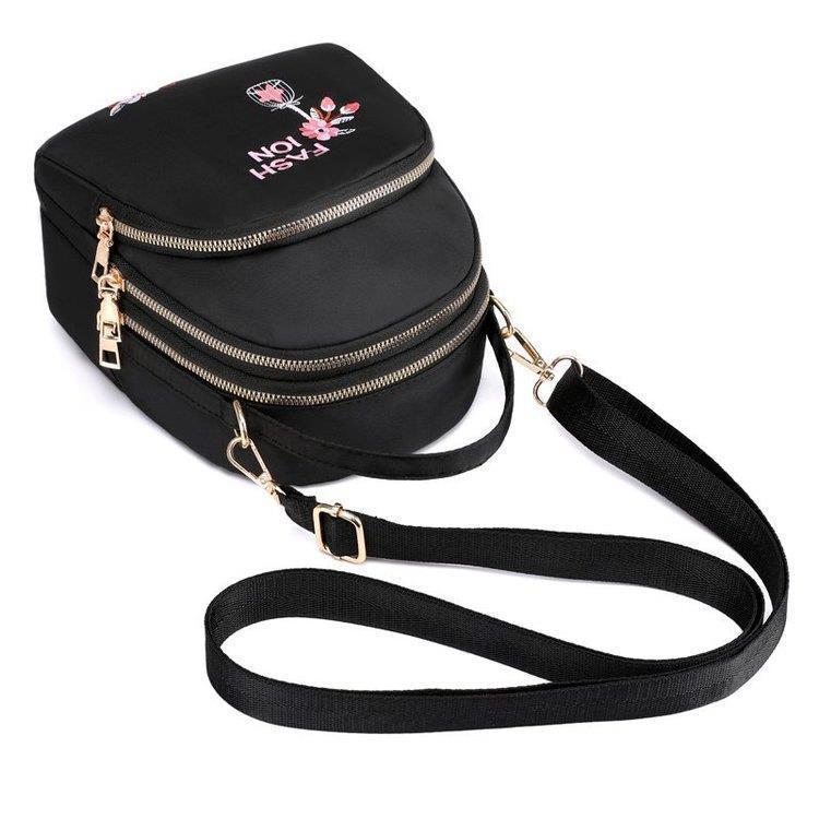 Oxford Canvas Backpack For Women With Splicing Design And Padded Straps For Business Travel