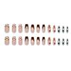 French Style False Nails With Star Decoration 24 Pieces Set For Party And Wedding