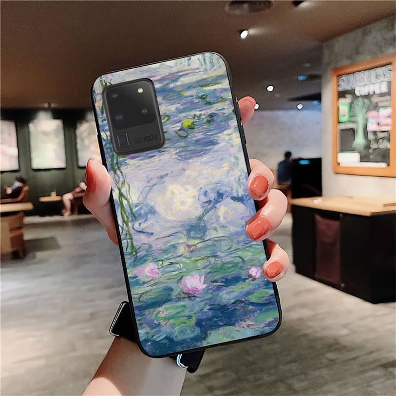Monet Garden Lotus Bridge Phone Case for Samsung S20 Lite S21 S10 S9 Plus for Redmi Note8 9pro for Huawei Y6 Cover