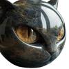 Black Cats Stone Sculpture Resin Cat Head Figurine Healing Stone Marble Texture Cat Stone Halloween Home Decor For Cat Lovers