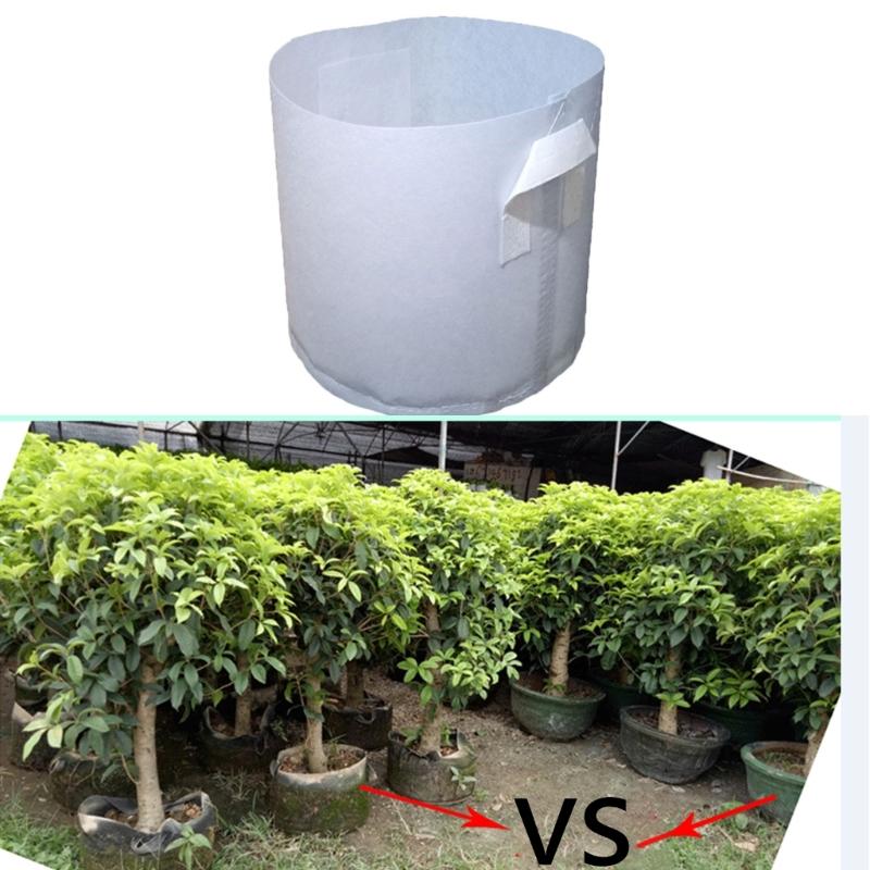 10Pcs Nursery Growing Bags Fabric Seedling Pots Non-Woven Pouch for Gardening  Plant Bags Potato Flower Tomato Plant