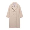 Kaslead New Arrival Women's Clothing Fashion Style Fashion Minimalist Elegant Decorated Row Button Lapel Long Woolen Coat