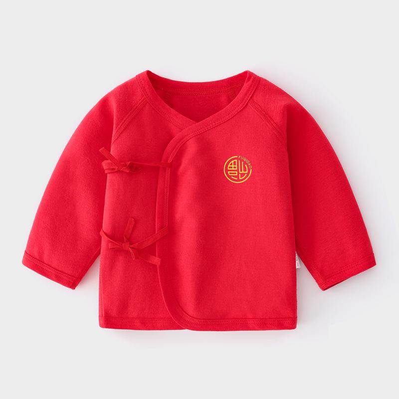 

Красный топ для новорожденного с полуоткрытой спиной - Хлопковый наряд для первого месяца жизни, всесезонный 59cm (for 3.5-6.9kg, 52-59cm tall)