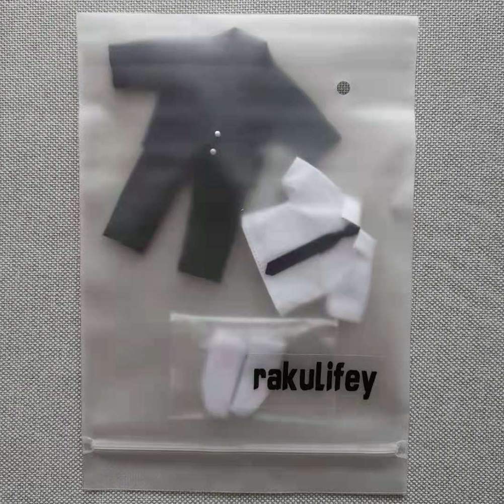 rakulifey OB11 Size Outfit Obitsu 11 Clothing Suit Set for 11cm Obitsu Dolls (Coat, Shirt, Pants, Socks) (4-Piece Set, Black)