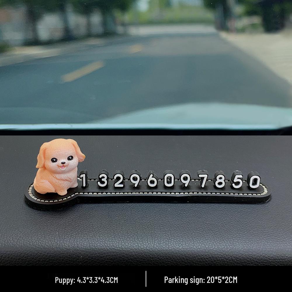 Resin Cute Puppy Car Ornament - Interior Decoration & Decompression Artifact