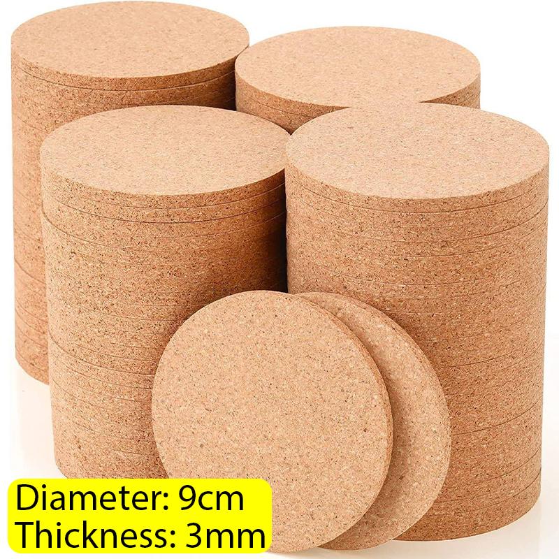 

40/1pcs Non-Slip Cork Coasters Natural Wooden Round Cup Mats Drinks Tea Coffee Holder Cork Heat Insulation Pads Table Decoration 1PC