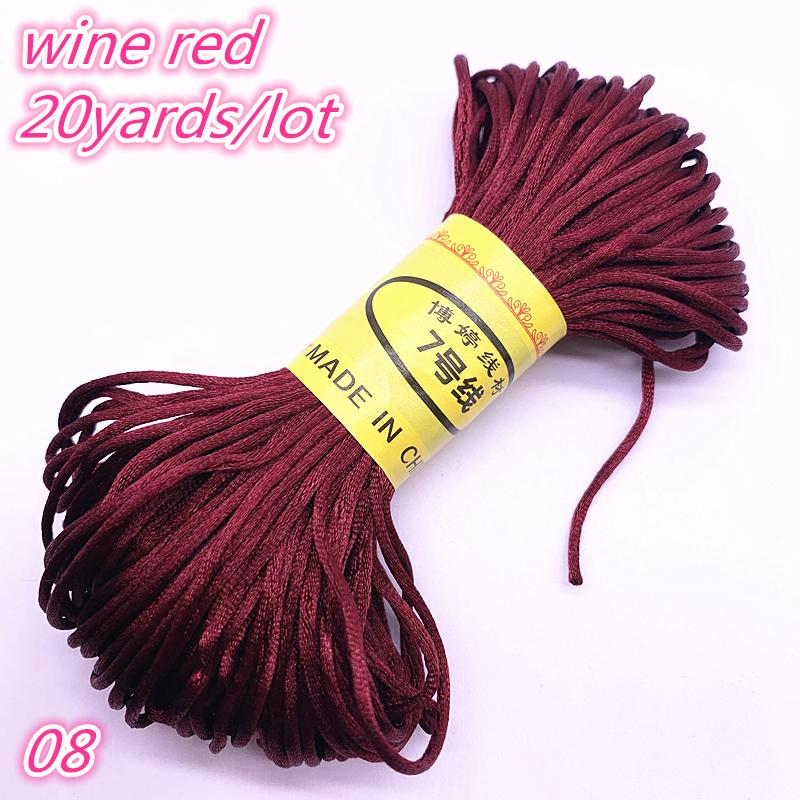 20yards/lot 1.5mm Chinese Knot Line Cord Silk Satin Cord Nylon Cord DIY String Necklace Bracelets Cord