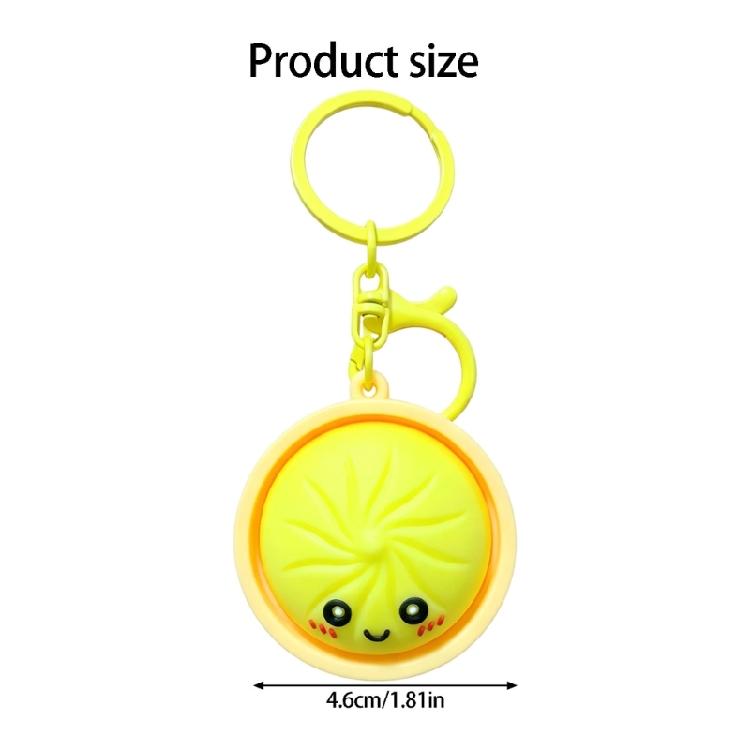Miniature Steamed Bun Keyring Food Shaped Keychain Present For Friend Family Fashion Accessory for Backpack