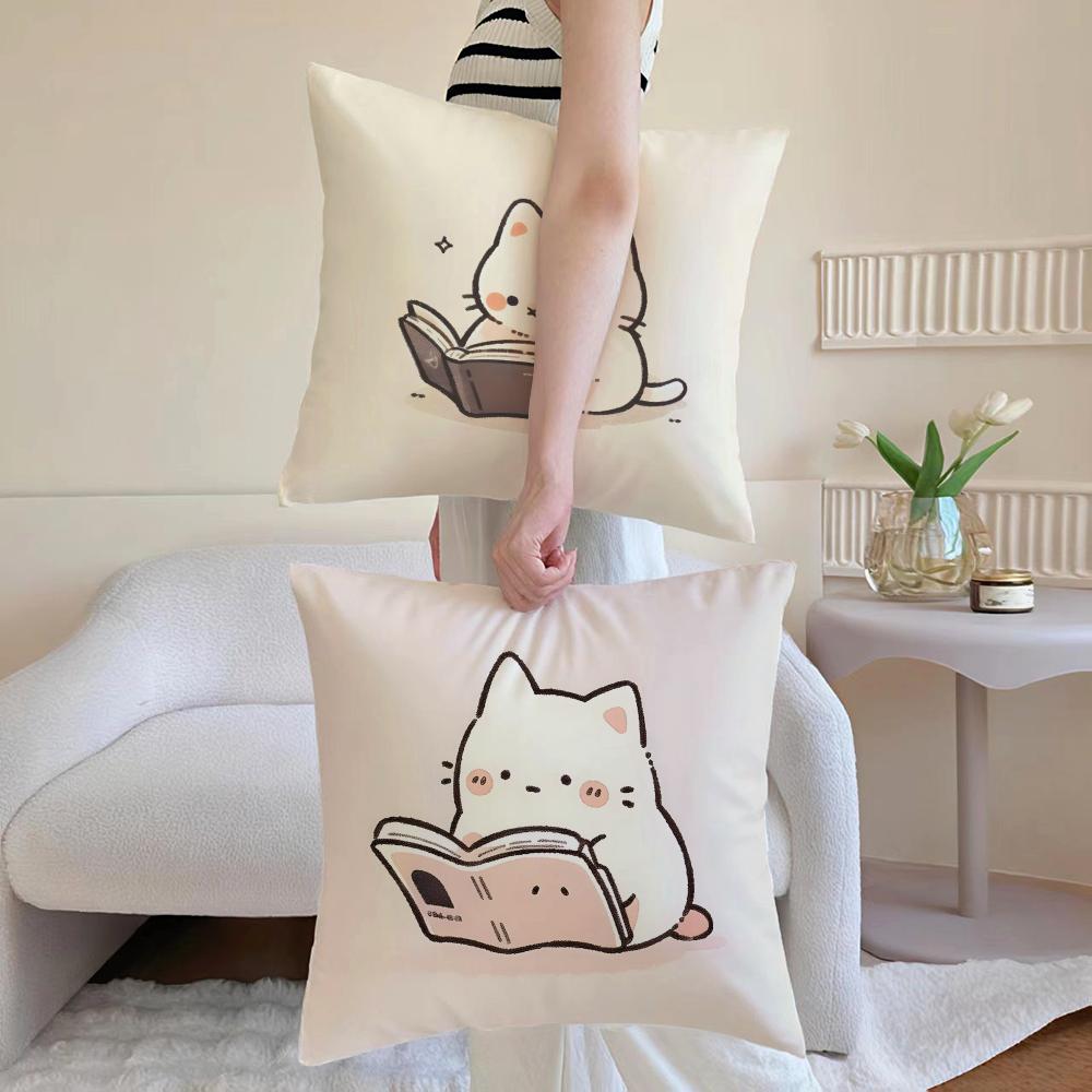 Cute Party Of Animals Funny Cushion Cover Pillowcase Short Plush Invisible Zipper Room Sofa Cushion Cover