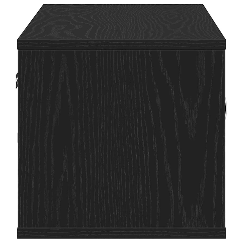Wall Mounted Shelf In Black Oak Effect 102 X 30 X 29 Cm Engineered Wood