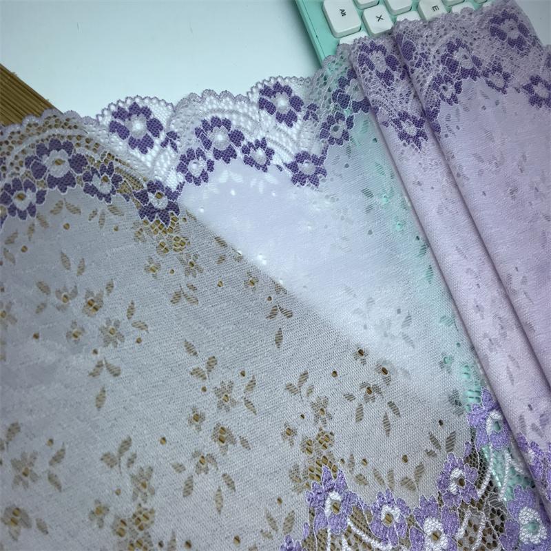 ( 3 Colors) 23.5cm wide Elastic Lace, Two-tone Stretch Spandex Textile Lace Fabric for Lingerie, Bra, Underwear, Garment, Sewing & Crafting