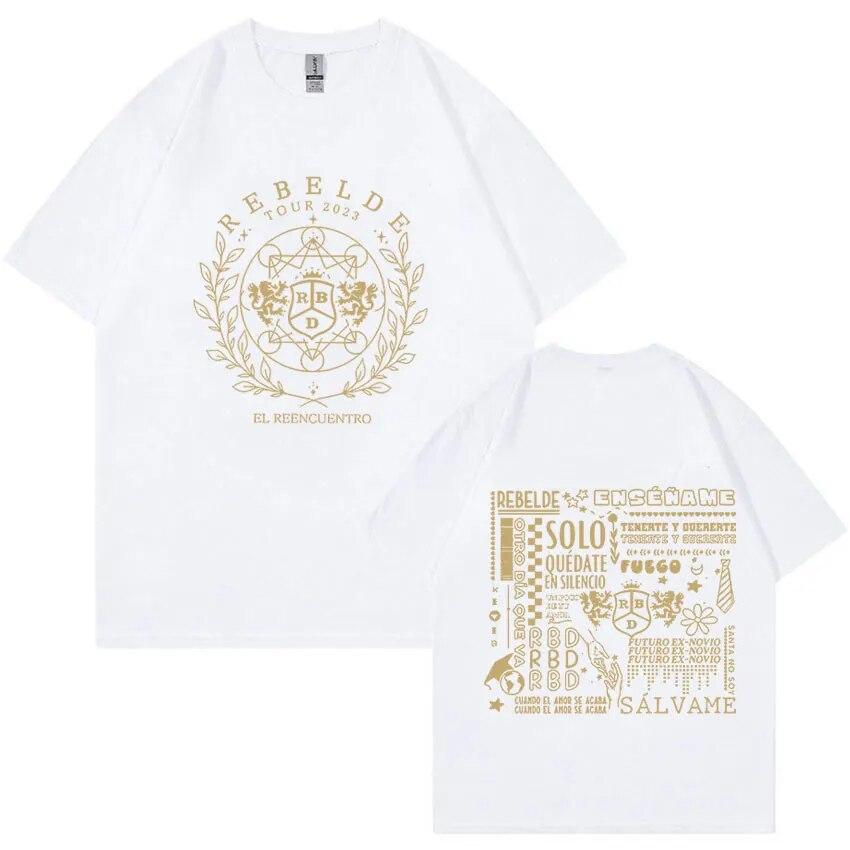 Rebelde RBD Logo Graphic T Shirt Mexican Tv Series Hip Hop Aesthetic T-shirt Unisex WoUnisex 100% Cotton Oversized T Shirts Streetwear