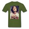 Placebo Brian Molko Con Flores Negro Para Moda D Camisetas Verano Mujer