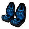 Blue Skull Print car seat cover + rear seat back cover + rear bottom stool cover car seat cover 7-piece set of auto parts, unive