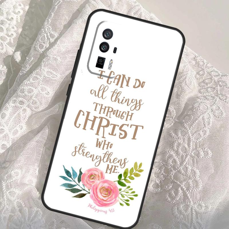 Bible Philippians Jesus Christ Verse Case For Xiaomi 14T 11T 12T 13T Pro 13 14 Ultra POCO X6 Pro M6 X3 X5 M5s F3 F5 F6 Cover