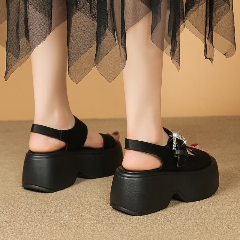 Fashion New Summer Wedges Sandals 8.5CM Ladies Beach Slippers High Heels Sandals Women Casual Platform Chunky Flip-Flops Sandalias Mujer