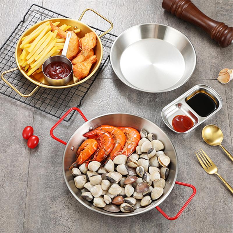 Kitchen Paella Pan Smart Utensils Kitchenware Skillet Frying Stove Home Things Stainless Steel Nonstick Cooking Tools Pancake