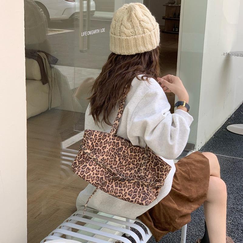 Handbag Bag Women's New Trendy Fashion Leopard Print Underarm Bag Niche Shoulder Tote Bag